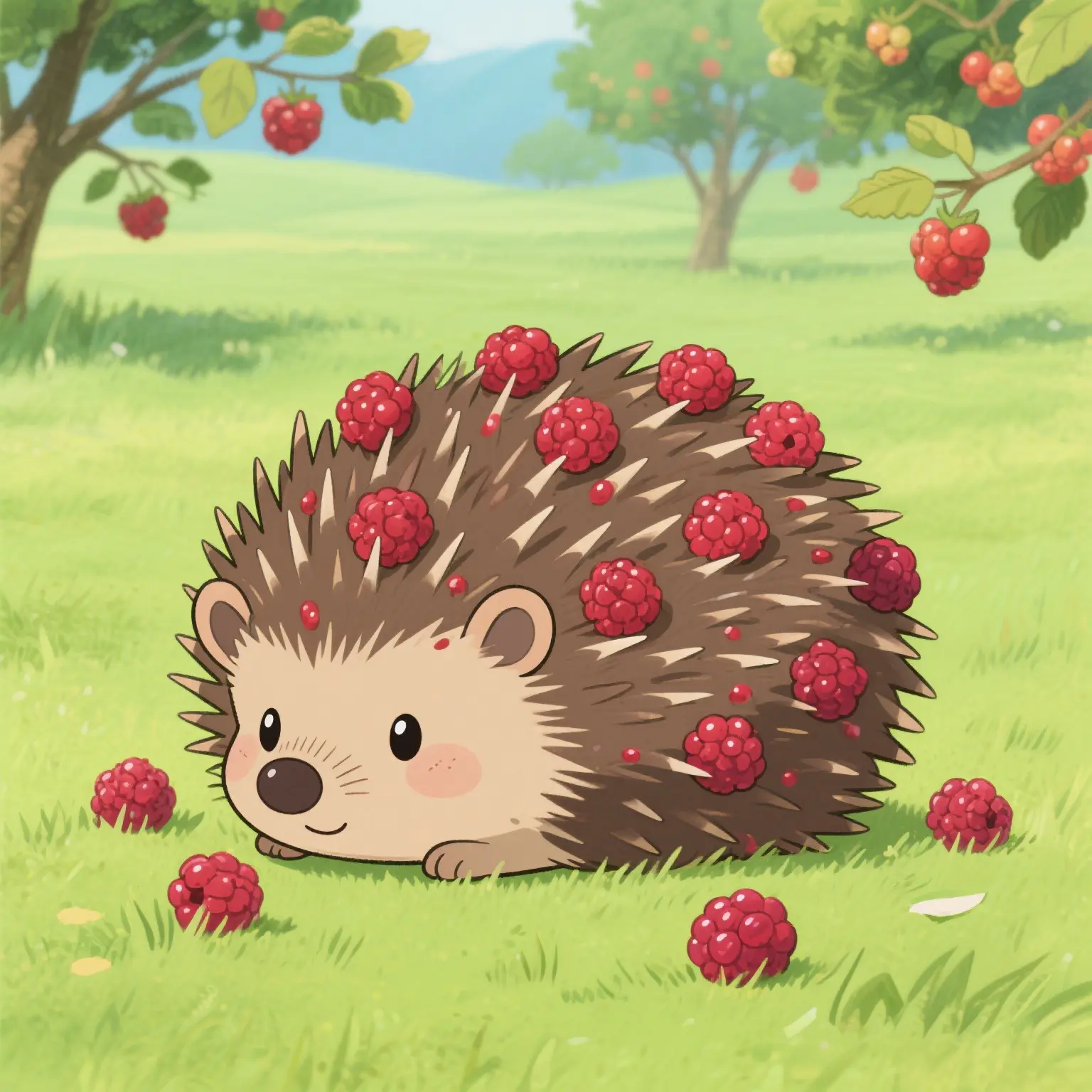 The Little Hedgehog Picks Fruits